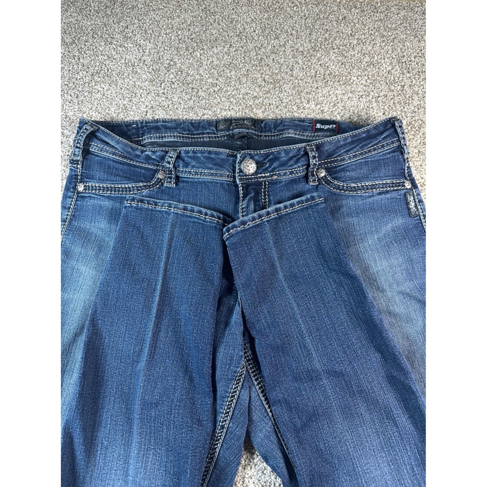 Silver Jeans Co Suki Mid Super Skinny Blue Denim Jeans Size 18/31 W93001SSF455